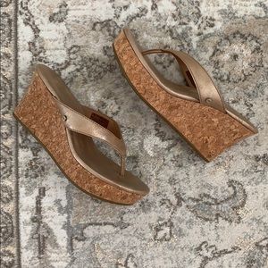 UGG wedge sandals - gold/cork